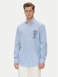 Richmond X Koszula UMP25077CA Niebieski Regular Fit. Niebieskie koszule męskie Richmond X, m, bez wzorów, z bawełny, bez kołnierzyka, bez ramiączek. Za 399.99 zł.
