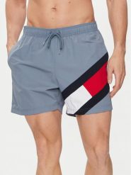 Tommy Hilfiger Szorty kąpielowe UM0UM02048 Niebieski Slim Fit. Niebieskie kąpielówki męskie Tommy Hilfiger, bez wzorów, z syntetyku. Za 199.99 zł.