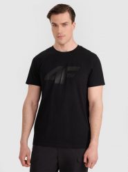 4F T-shirt regular z nadrukiem męski - czarny 3XL. Czarne t-shirty męskie 4f, m, bez wzorów, z bawełny, bez kołnierzyka, bez ramiączek. Za 59.99 zł.