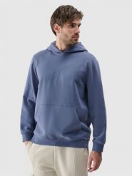 4F Bluza dresowa nierozpinana z kapturem męska - niebieska XXL. Niebieskie bluzy nierozpinane męskie 4f, m, bez wzorów, z bawełny, sportowe, bez ramiączek, z kapturem. Za 169.99 zł.