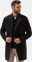 Ombre Płaszcz męski C501 - czarny L. Czarne płaszcze męskie Ombre, l, bez wzorów, bez kaptura. Za 499.99 zł.