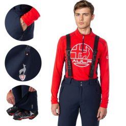 Spodnie narciarskie i snowboardowe męskie AULP VEPUR wodoodporne oddychające. Niebieskie spodnie narciarskie i snowboardowe męskie Aulp, bez wzorów, narciarskie. W wyprzedaży za 419.99 zł.