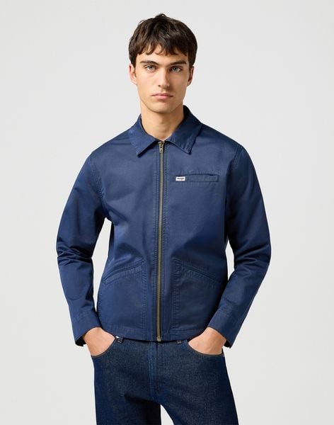 WRANGLER MĘSKA KURTKA WRANGLER RODEO UTILITY JACKET NAVY 112362653. Niebieskie kurtki męskie Wrangler, m, bez wzorów, bez ramiączek, bez kaptura. Za 239.99 zł.
