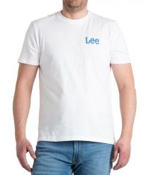LEE MEDIUM WOBBLY TEE MĘSKI T-SHIRT KOSZULKA LOGO NADRUK BRIGHT WHITE LL04FQLJ 112331451. Białe t-shirty męskie Lee, m, bez wzorów, bez kołnierzyka, bez ramiączek. Za 69.99 zł.