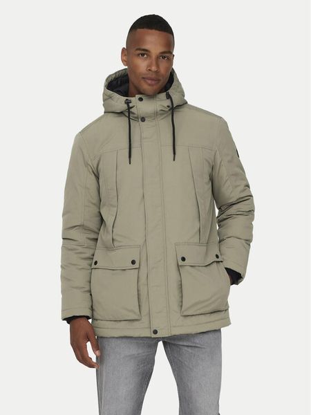 Only & Sons Parka Jayden 22022654 Beżowy Regular Fit. Brązowe parki męskie Only & Sons, l, bez wzorów, z syntetyku, bez kaptura. Za 199.99 zł.
