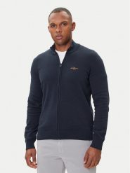 Aeronautica Militare Kardigan 252MA1580UL00506 Granatowy Regular Fit. Niebieskie kardigany męskie Aeronautica Militare, m, bez wzorów, z bawełny, bez ramiączek. Za 639.99 zł.