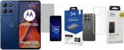Smartfon Motorola Moto G15 8/128GB Granatowy (8033779079115) + FlexibleGlass + Etui Clear Case. Niebieskie smartfony Motorola. Za 657.00 zł.