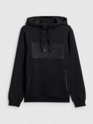 4F Bluza dresowa regular z kapturem męska - czarna XXL. Czarne bluzy z kapturem męskie 4f, m, bez wzorów, z bawełny, z kapturem. Za 199.99 zł.