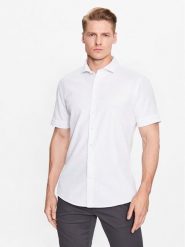 Lindbergh Koszula 30-203431 Biały Slim Fit. Białe koszule męskie Lindbergh, m, bez wzorów, z bawełny, bez kołnierzyka, bez ramiączek. Za 129.99 zł.