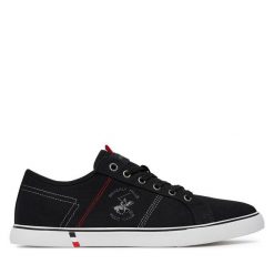 Tenisówki Beverly Hills Polo Club. Czarne trampki męskie Beverly Hills Polo Club, bez wzorów, bez zapięcia. Za 149.99 zł.