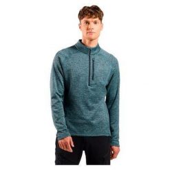 Bluza techniczna męska ODLO Tencia Mid Layer 1/2 zip. Niebieskie bluzy nierozpinane męskie Odlo, m, bez wzorów, sportowe, bez ramiączek, bez kaptura. W wyprzedaży za 239.99 zł.