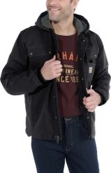 Carhartt Kurtka Carhartt Sandstone Barlett Jacket Black. Czarne kurtki męskie Carhartt, m, bez wzorów, bez ramiączek, bez kaptura. Za 674.84 zł.