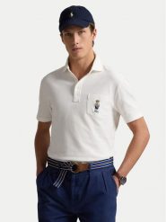 Polo Ralph Lauren Polo 710963818001 Biały Custom Fit. Białe koszulki polo męskie Polo Ralph Lauren, m, bez wzorów, z bawełny, bez kołnierzyka, bez ramiączek. Za 499.99 zł.
