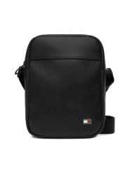 Tommy Hilfiger Saszetka Th Flag Mini Reporter AM0AM14015 Czarny. Czarne saszetki męskie Tommy Hilfiger, bez wzorów, ze skóry. Za 329.99 zł.