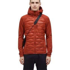 Kurtka Peak Performance M Helium Down Hybrid Hood Jacket Spiced - XXL. Brązowe kurtki męskie Peak Performance, m, bez wzorów, sportowe, bez ramiączek, bez kaptura. W wyprzedaży za 999.00 zł.