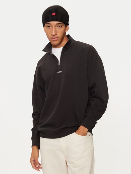 Hugo Bluza Durty244 50525881 Czarny Regular Fit. Czarne bluzy nierozpinane męskie Hugo, l, bez wzorów, z bawełny, bez ramiączek, bez kaptura. Za 449.99 zł.