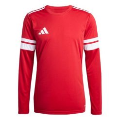 Dżersej z długim rękawem adidas Squadra25. Białe koszulki męskie z długim rękawem ADIDAS, bez wzorów, z dżerseju, sportowe, bez kołnierzyka, bez ramiączek. Za 79.99 zł.
