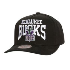 Czapka typu snapback Mitchell & Ness Big Time Pro Milwaukee Bucks. Czarne czapki męskie Mitchell & Ness, bez wzorów. Za 202.50 zł.