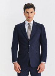 PAKO LORENTE - Wełniana granatowa marynarka garniturowa. Marynarki męskie Pako Lorente, bez wzorów, z wełny. Za 1,699.99 zł.