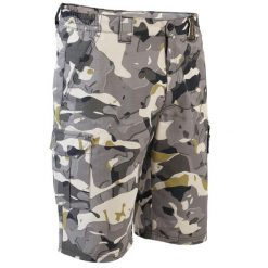 Bermudy Solognac 500 camo woodland V1 LTD. Szare szorty sportowe męskie SOLOGNAC, bez wzorów, z bawełny, sportowe. Za 79.99 zł.