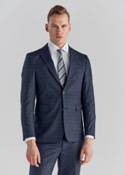 Granatowa marynarka garniturowa P22WF-3G-041-G-S. Marynarki męskie Pako Lorente, m, bez wzorów, z tkaniny. Za 199.99 zł.