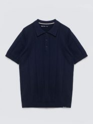 Sweter męski polo z krótkim rękawem granatowy Matison 403. Niebieskie swetry męskie Big Star, bez wzorów, z bawełny, casualowe, bez kołnierzyka, bez ramiączek. Za 159.99 zł.