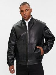 Calvin Klein Kurtka skórzana Hero K10K112372 Czarny Regular Fit. Czarne kurtki męskie Calvin Klein, m, bez wzorów, ze skóry, bez ramiączek, bez kaptura. Za 2,309.00 zł.