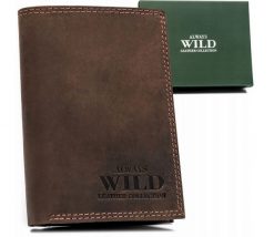 Portfel skórzany Always Wild N310-MWH brązowy. Brązowe portfele męskie Always Wild, bez wzorów, ze skóry. Za 47.99 zł.