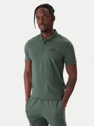 EA7 Emporio Armani Polo 8NPF14 PJVQZ U7260 Zielony Regular Fit. Zielone koszulki polo męskie EA7 Emporio Armani, l, bez wzorów, z bawełny, bez kołnierzyka, bez ramiączek. Za 359.99 zł.