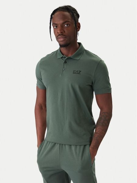 EA7 Emporio Armani Polo 8NPF14 PJVQZ U7260 Zielony Regular Fit. Zielone koszulki polo męskie EA7 Emporio Armani, m, bez wzorów, z bawełny, bez kołnierzyka, bez ramiączek. Za 359.99 zł.