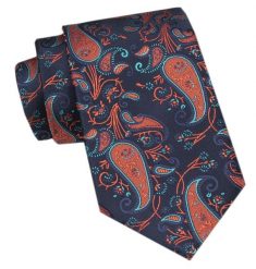 Elegancki Krawat Męski Angelo di Monti - Granat i Miedź, Paisley. Krawaty i muchy męskie Angelo di Monti, bez wzorów, z tkaniny, eleganckie. Za 45.00 zł.