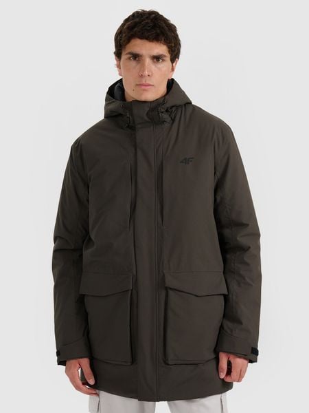 4F Parka przejściowa membrana 8000 męska - oliwkowa/khaki M. Brązowe parki męskie 4f, m, bez wzorów, bez kaptura. Za 699.99 zł.