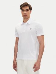 Emporio Armani Polo EM000571 AF12331 U0002 Biały Regular Fit. Białe koszulki polo męskie Emporio Armani, m, bez wzorów, z bawełny, bez kołnierzyka, bez ramiączek. Za 313.71 zł.