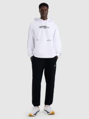 4F Spodnie dresowe joggery męskie - czarne M. Czarne długie spodnie sportowe męskie 4f, bez wzorów, z dresówki. Za 149.99 zł.
