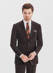 PAKO LORENTE – Brązowa marynarka garniturowa. Brązowe marynarki męskie Pako Lorente, bez wzorów, z poliesteru. Za 1,299.99 zł.