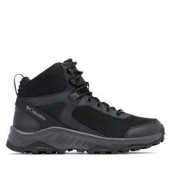 Trekkingi Columbia. Czarne buty trekkingowe męskie Columbia, bez wzorów, sportowe, bez obcasa, bez zapięcia. Za 269.99 zł.