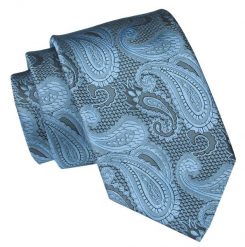 Męski Krawat Angelo di Monti - Niebieski, Paisley. Niebieskie krawaty i muchy męskie Angelo di Monti, bez wzorów, z tkaniny, eleganckie. Za 45.00 zł.
