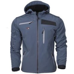Kurtka Taimen Arigiin softshell - Szaroniebieska. Niebieskie kurtki męskie TAIMEN, bez wzorów, z softshellu, bez ramiączek, bez kaptura. Za 399.00 zł.