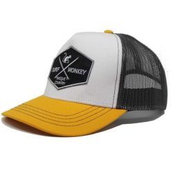 Czapka Trucker - 5 Paneli / Dorośli / Jeden rozmiar (Żółty/Szary). Żółte czapki męskie SURF MONKEY, bez wzorów, sportowe. Za 159.95 zł.