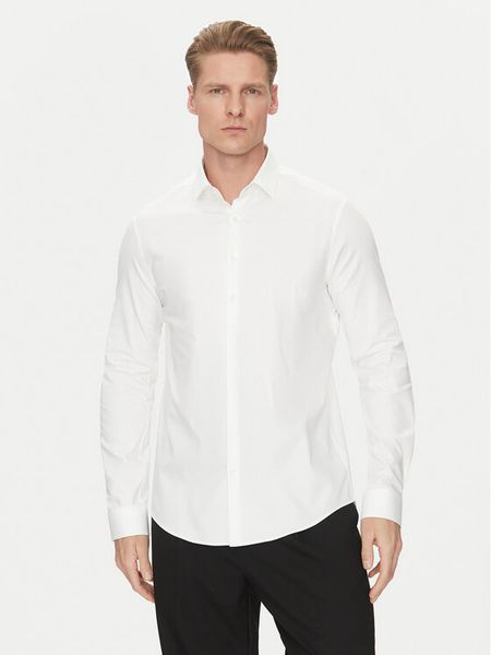 Calvin Klein Koszula K10K114310 Biały Slim Fit. Białe koszule męskie Calvin Klein, m, bez wzorów, z bawełny, bez kołnierzyka, bez ramiączek. Za 239.99 zł.