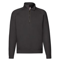 Bluza Unisex Premium Quarter Zip Raglan Dla Dorosłych. Czarne bluzy nierozpinane męskie Fruit of the Loom, m, bez wzorów, bez ramiączek, bez kaptura. Za 143.99 zł.
