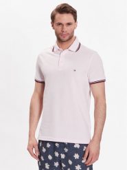 Tommy Hilfiger Polo 1985 MW0MW30750 Różowy Slim Fit. Czerwone koszulki polo męskie Tommy Hilfiger, m, bez wzorów, z bawełny, bez kołnierzyka, bez ramiączek. Za 429.99 zł.