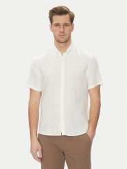 Michael Kors Koszula CS1400I4YT Biały Slim Fit. Białe koszule męskie Michael Kors, m, bez wzorów, ze lnu, bez kołnierzyka, bez ramiączek. Za 279.99 zł.