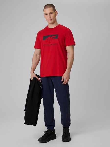 4F Spodnie dresowe joggery męskie - granatowe XXL. Niebieskie spodnie dresowe męskie 4f, bez wzorów, z dresówki, długie. Za 159.99 zł.