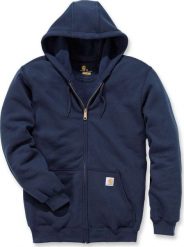Carhartt Bluza Carhartt Midweight Hooded Zip Navy. Niebieskie bluzy nierozpinane męskie Carhartt, m, bez wzorów, bez ramiączek, bez kaptura. Za 265.11 zł.