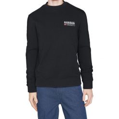 Bluza męska Napapijri B-Kasba C. Czarne bluzy nierozpinane męskie Napapijri, l, bez wzorów, casualowe, bez ramiączek, bez kaptura. Za 340.45 zł.