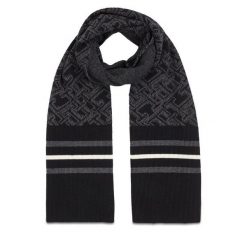 Szalik Tommy Hilfiger. Czarne szaliki męskie Tommy Hilfiger, bez wzorów. Za 899.99 zł.
