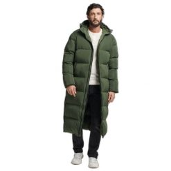 Długa kurtka Superdry Super Duvet. Zielone kurtki męskie Superdry., m, bez wzorów, z puchu, bez ramiączek, bez kaptura. W wyprzedaży za 853.70 zł.