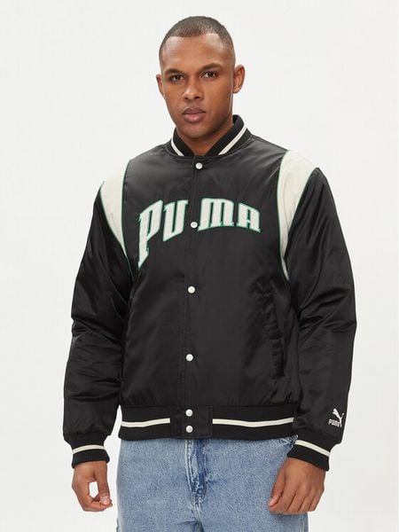Puma Kurtka bomber Varsity 623691 Czarny Oversize. Czarne kurtki męskie Puma, m, bez wzorów, z syntetyku, bez ramiączek, bez kaptura. Za 379.99 zł.