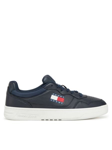 Tommy Jeans Sneakersy (New) Tjm Cupsole Leather Ess EM0EM01443 Granatowy. Niebieskie buty sportowe na co dzień męskie Tommy Jeans, m, bez wzorów, z jeansu, bez ramiączek, bez kaptura. Za 219.99 zł.